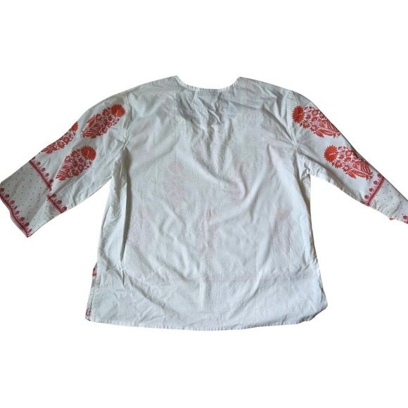 Stylish Chakra Floral Tunic Blouse Size XXL  Sequined Embellishments Long Sleeve - Picture 2 of 6